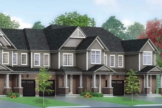 The Caledon, freehold townhomes at Erin Glen. Artist's concept.