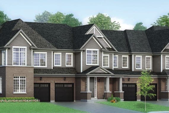 The Cheltenham, freehold townhomes at Erin Glen. Artist's concept.
