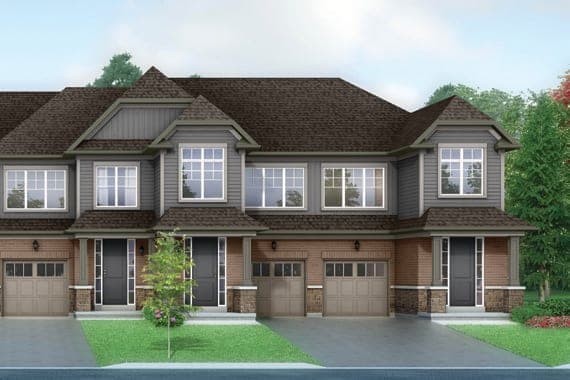 The Trafalgar, freehold townhomes at Erin Glen. Artist's concept.